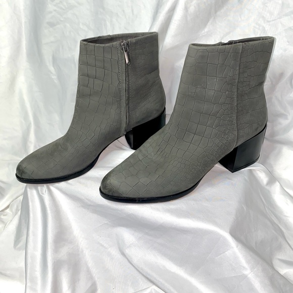 Sam Edelman Leather Grey Ankle Joey Boot - Picture 2 of 9